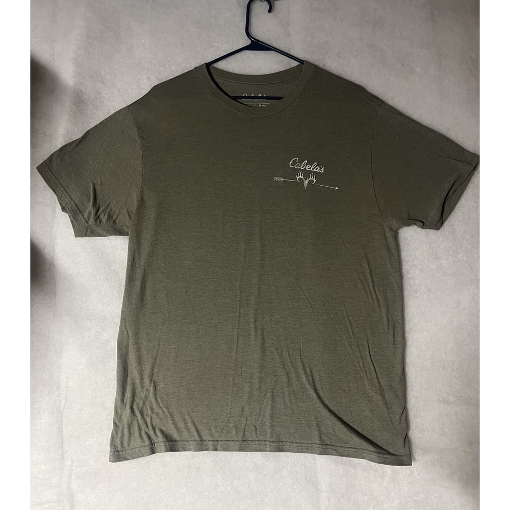 Cabelas Outfitter Series Shirt Size Large Short Sleeve Green